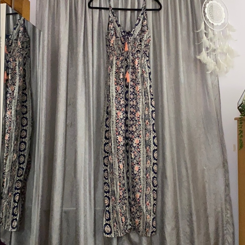 Angie bohemian maxi dress with tassel ties